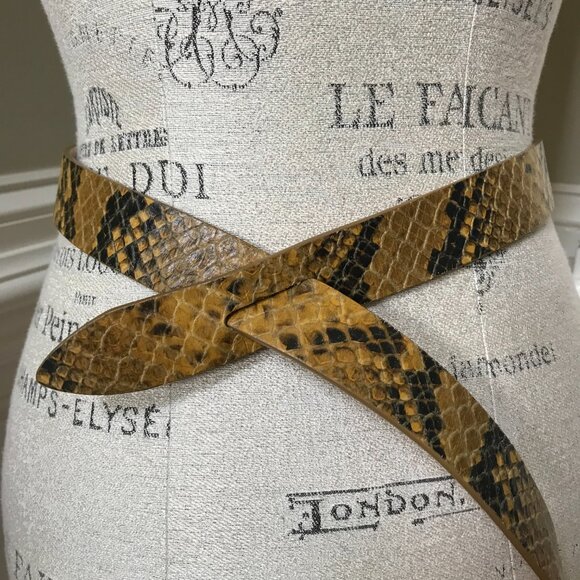 Isabel Marant Iconic Python Pecce Waist Belt Womens Medium Yellow Black Leather - Picture 7 of 14
